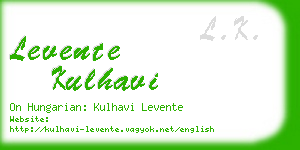 levente kulhavi business card